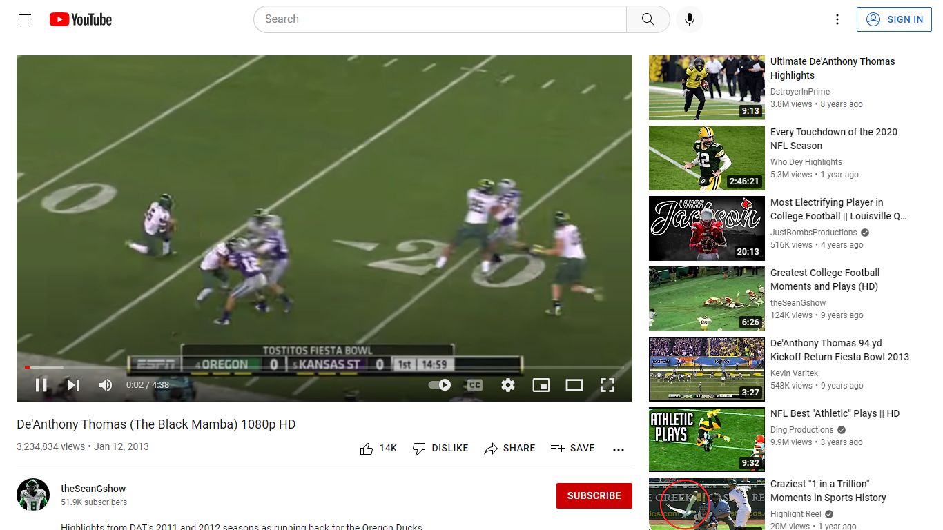 De'Anthony Thomas (The Black Mamba) 1080p HD - YouTube